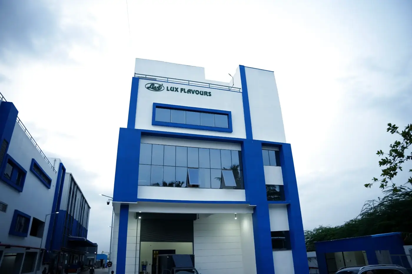 Front of the plant building